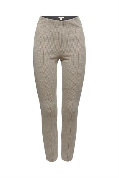 Recycelt: Hahnentritt-Leggings aus Strick camel