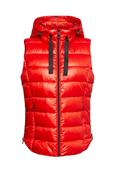 Recycelt: Steppweste mit abnehmbarer Kapuze red