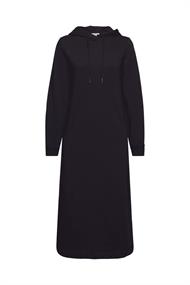 Recycelt: Sweatkleid mit Hoodie black