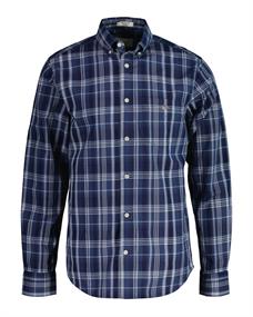 REG COLORFUL POPLIN CHECK SHIRT dusty blue sea