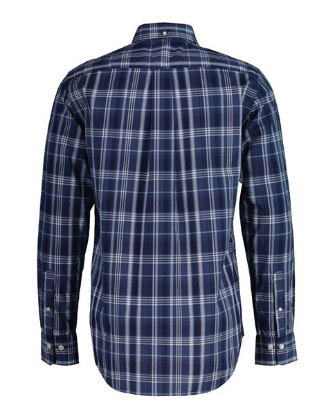 REG COLORFUL POPLIN CHECK SHIRT dusty blue sea