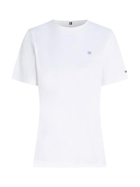 REG CONTRAST FLAG SS TEE th optic white