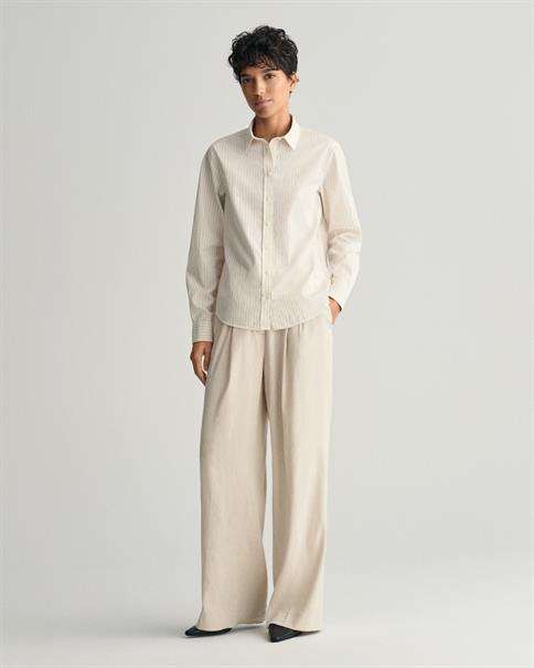 REG POPLIN STRIPED SHIRT soft oat