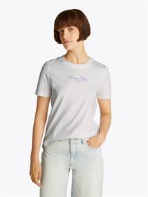 REG SCRIPT C-NK TEE SS ecru
