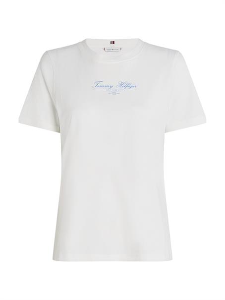 REG SCRIPT C-NK TEE SS ecru