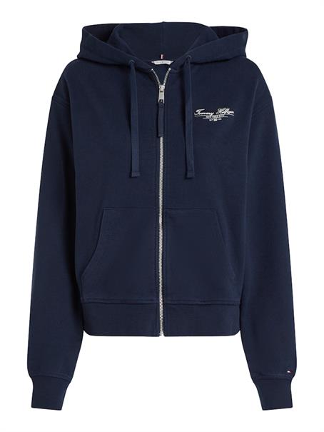 REG SCRIPT ZIP HOODIE dark night navy