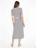 REG STRIPE O-NK MIDI DRS SS breton stp w white- desert sky