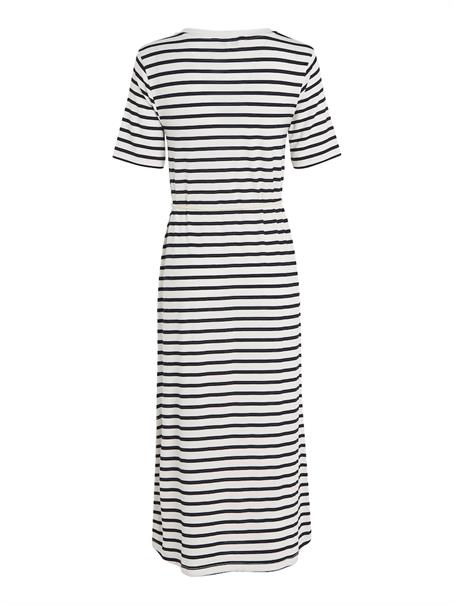 REG STRIPE O-NK MIDI DRS SS breton stp w white- desert sky