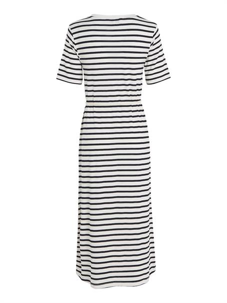 REG STRIPE O-NK MIDI DRS SS breton stp w white- desert sky