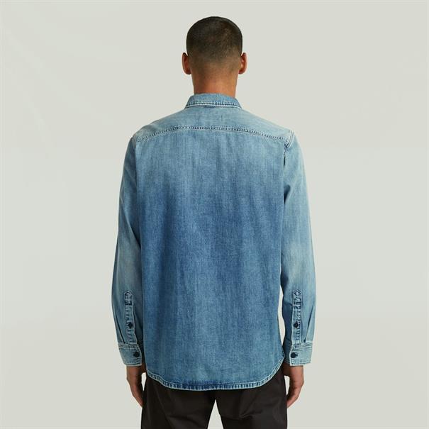 Regular 1-pkt shirt l\s antique blue kyanite