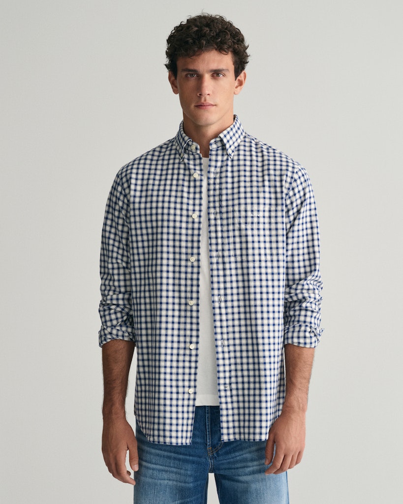 bei Herren deep Fit Archive blue online Karomuster bequem kaufen Gant Regular Oxford-Hemd Langarmhemd mit