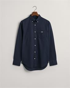 Regular Fit Baumwoll Leinen Hemd evening blue