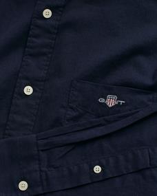 Regular Fit Baumwoll Leinen Hemd evening blue