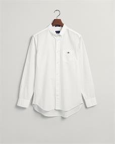 Regular Fit Baumwoll Leinen Hemd white