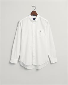 Regular Fit Baumwoll Leinen Hemd white