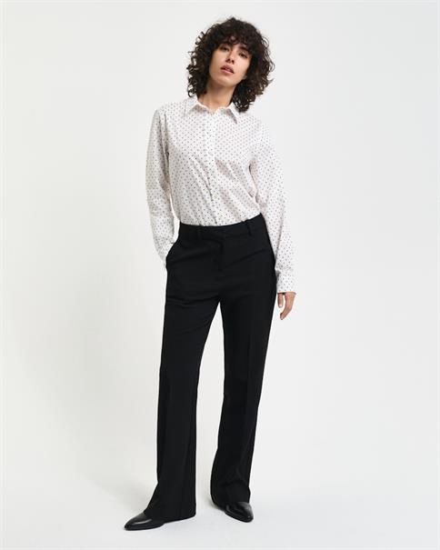 Regular Fit Bluse aus Baumwoll-Voile mit Punktemuster eggshell