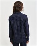 Regular Fit Bluse aus Baumwoll-Voile mit Punktemuster evening blue
