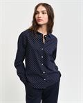 Regular Fit Bluse aus Baumwoll-Voile mit Punktemuster evening blue