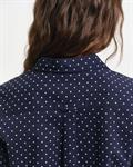 Regular Fit Bluse aus Baumwoll-Voile mit Punktemuster evening blue