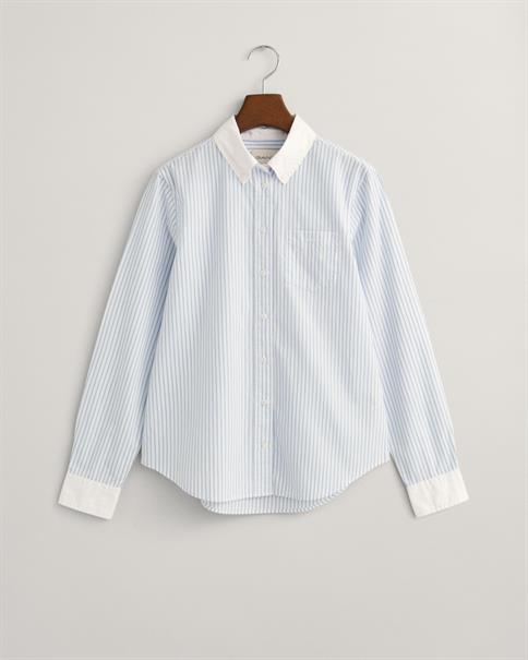 Regular Fit Bluse mit Kontrastkragen und Streifen clear sky