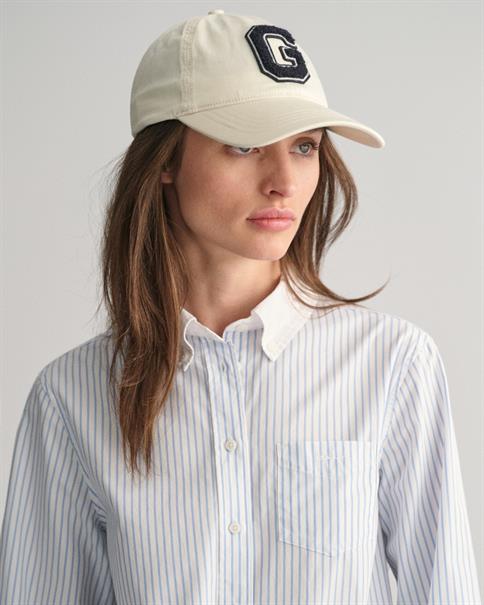 Regular Fit Bluse mit Kontrastkragen und Streifen clear sky