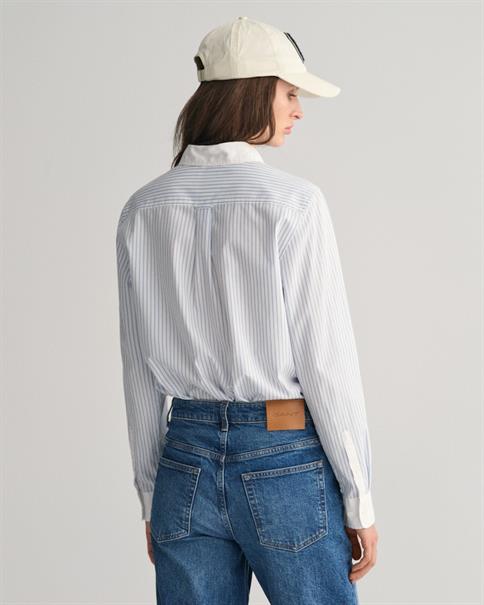 Regular Fit Bluse mit Kontrastkragen und Streifen clear sky