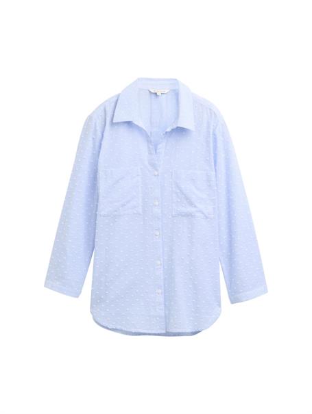 Regular Fit Bluse mit Streifenmuster blue white dobby stripe