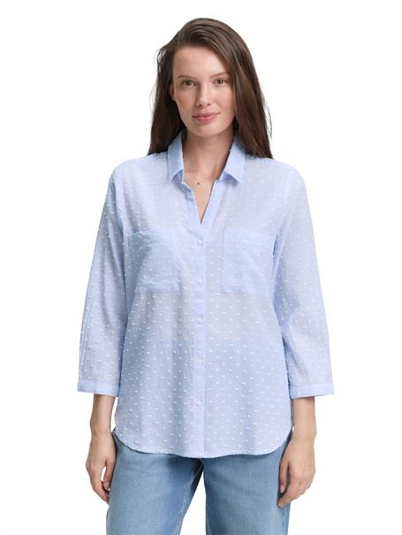 Regular Fit Bluse mit Streifenmuster blue white dobby stripe