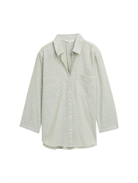 Regular Fit Bluse mit Streifenmuster green white dobby stipe