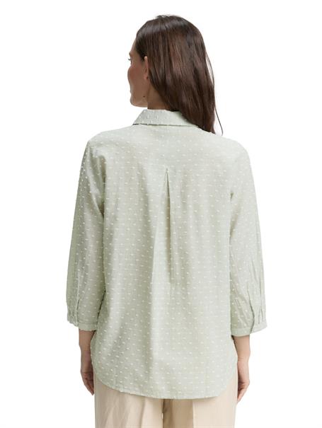 Regular Fit Bluse mit Streifenmuster green white dobby stipe