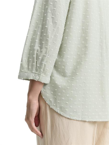 Regular Fit Bluse mit Streifenmuster green white dobby stipe