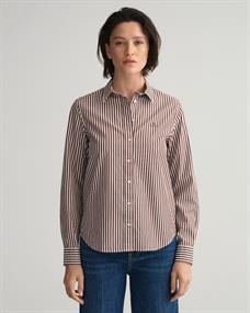 Regular Fit Broadcloth Bluse mit Streifen cocoa bean