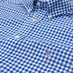 Regular Fit Broadcloth Kurzarmhemd im Vichy-Karo college blue