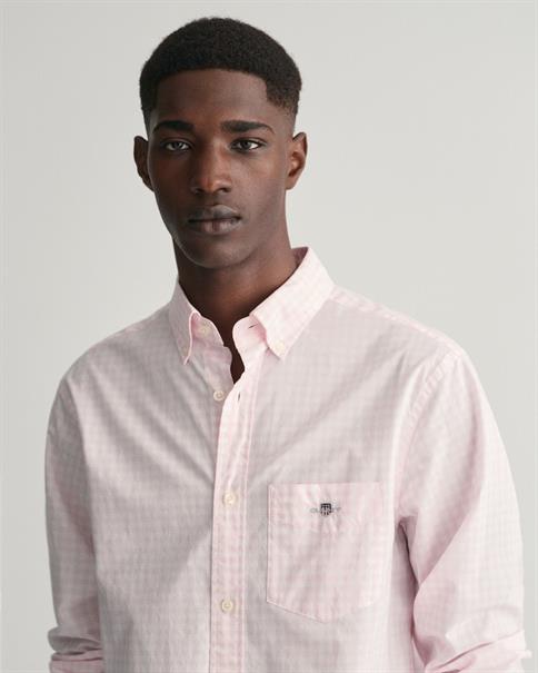 Regular Fit Classic Gingham Popeline Hemd light pink