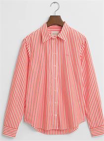 Regular Fit Classic Popeline Bluse mit Streifen bright red