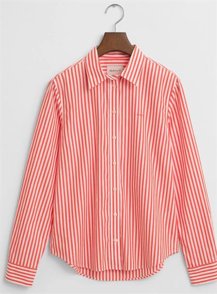 Regular Fit Classic Popeline Bluse mit Streifen bright red