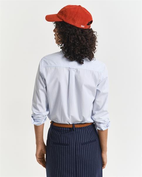 Regular Fit Classic Popeline Bluse mit Streifen light blue