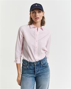 Regular Fit Classic Popeline Bluse mit Streifen light pink
