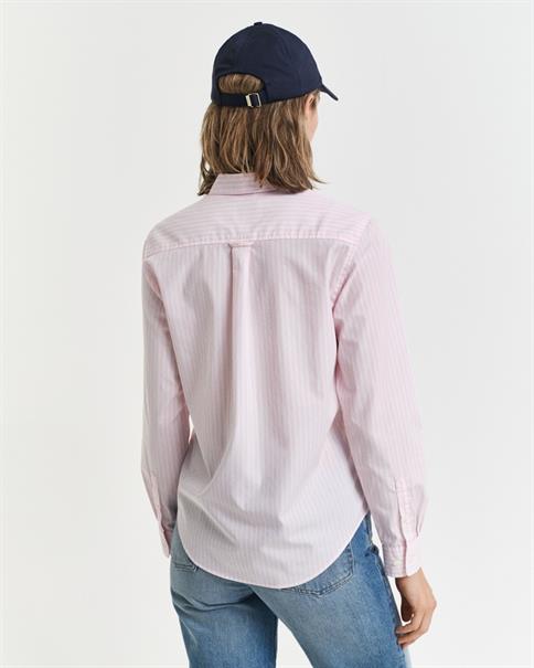 Regular Fit Classic Popeline Bluse mit Streifen light pink
