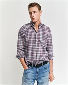 Regular Fit Classic Popeline Hemd mit Tartan-Muster white