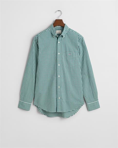 Regular Fit Classic Popeline Hemd mit Vichy-Karo deep forest green