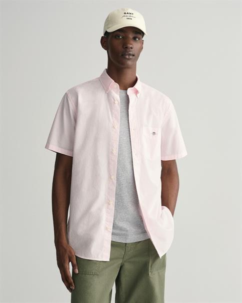 Regular Fit Classic Popeline Kurzarmhemd light pink