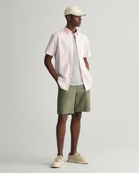 Regular Fit Classic Popeline Kurzarmhemd light pink