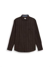 Regular Fit Cordhemd mit Karomuster dark brown based check