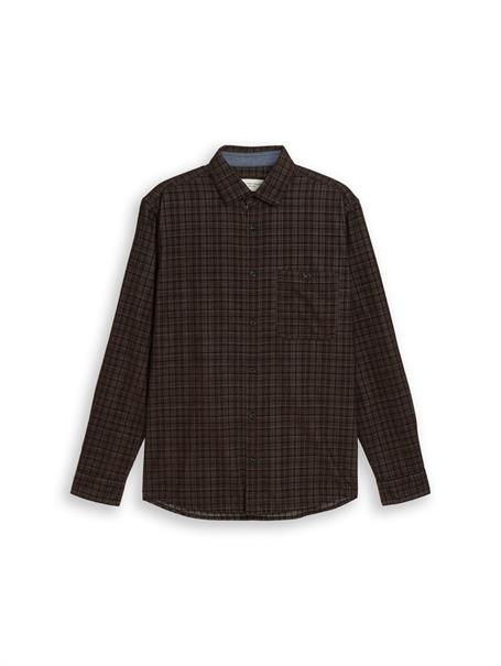Regular Fit Cordhemd mit Karomuster dark brown based check
