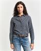 Regular Fit Geometric Baumwoll Voile Bluse evening blue