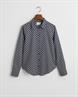 Regular Fit Geometric Baumwoll Voile Bluse evening blue