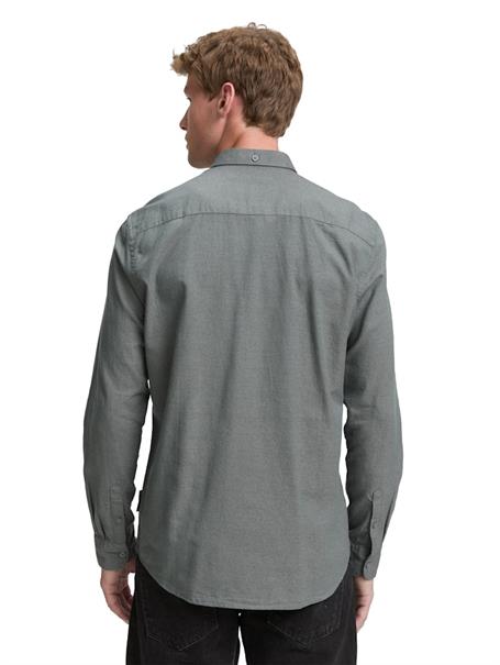 Regular Fit Hemd mit Brusttasche jasper green fine structure