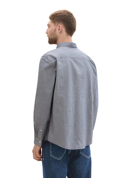 Regular Fit Hemd mit Brusttasche navy chambray