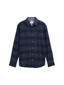 Regular Fit Hemd mit Logo-Stickerei navy tonal check